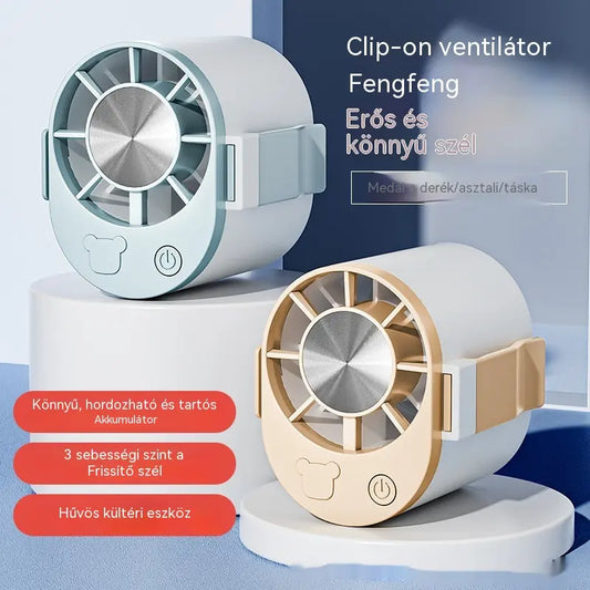 🔥【Vásároljon 1-et, kapjon 1-et ingyen】🌀 Nagy sebességű mini ventilátor, amely derékra rögzíthető.