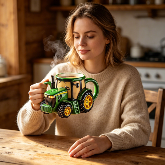 【2026 Új Érkezés - 🔥Korlátozott Ideig Féláron】☕Retro Kreatív Kávésbögre - Zöld Traktor Bögre