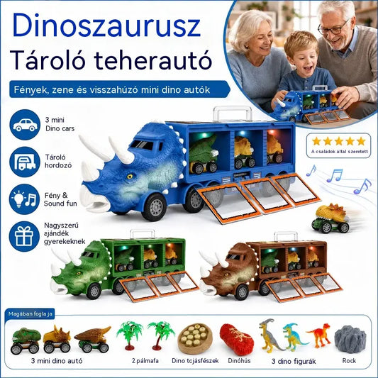 🦖🚛 A dinoszaurusz teherautó, ami tárol, indít és szórakoztat! 🎵✨