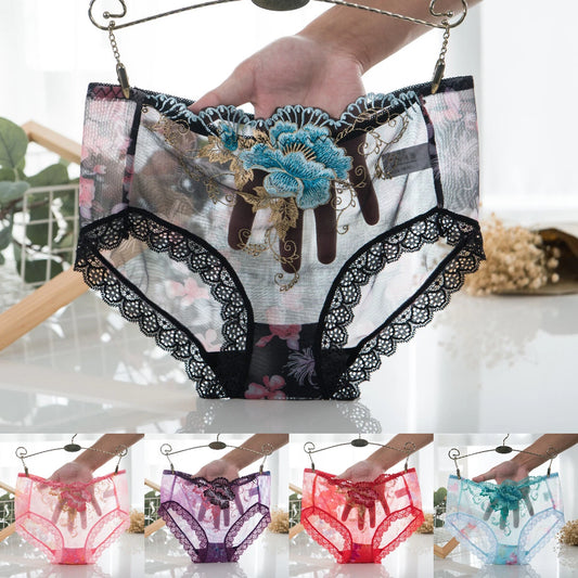 50% zniżki – zestaw 7 antybakteryjnych bawełnianych majtek z haftowaną koronką