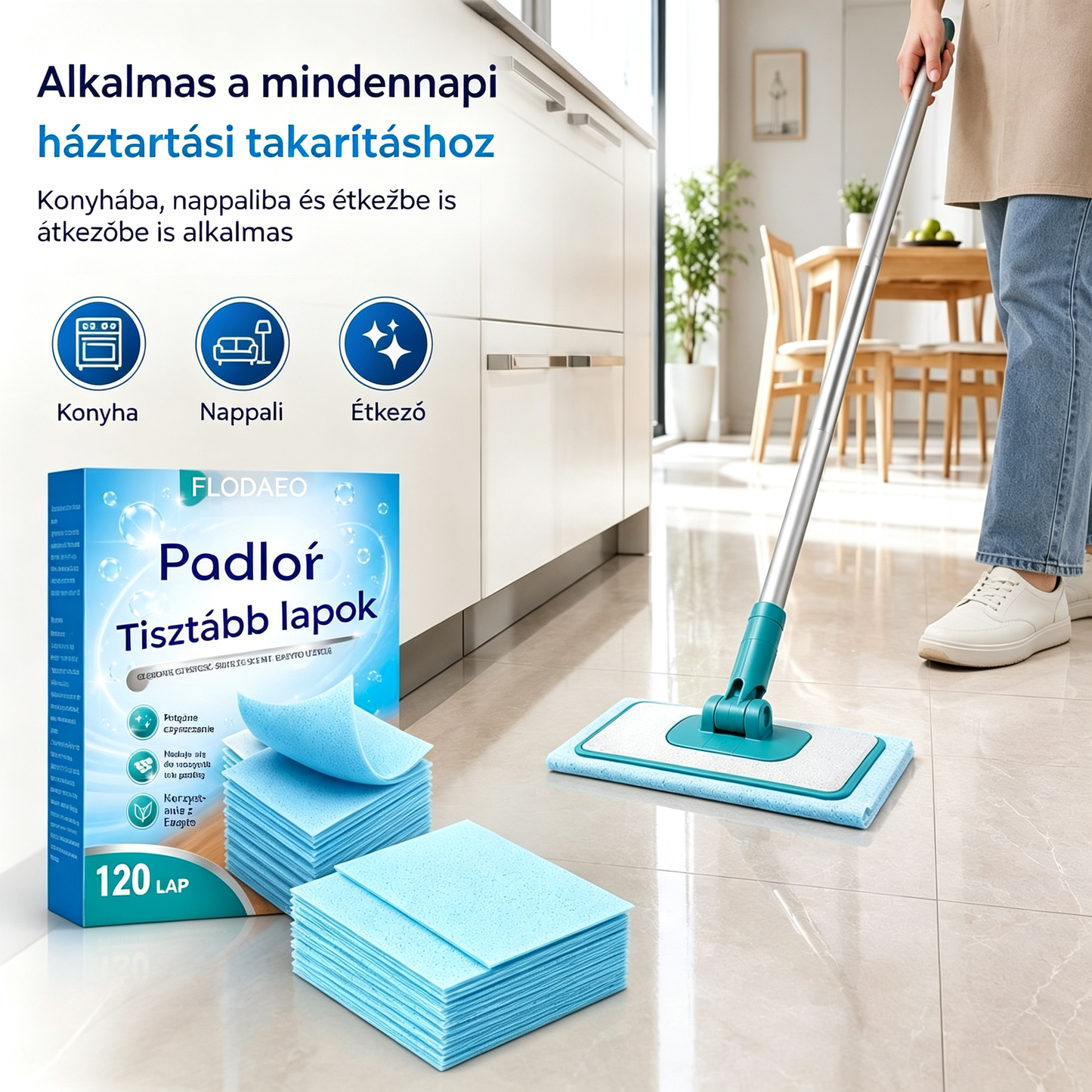 đ„ă2 doboz/240 darabăâš VĂzben oldĂłdĂł padlĂłtisztĂtĂł kendĆk: TisztĂtsa meg Ă©s fĂ©nyesĂtse az összes padlĂłjĂĄt. đ§čđ§