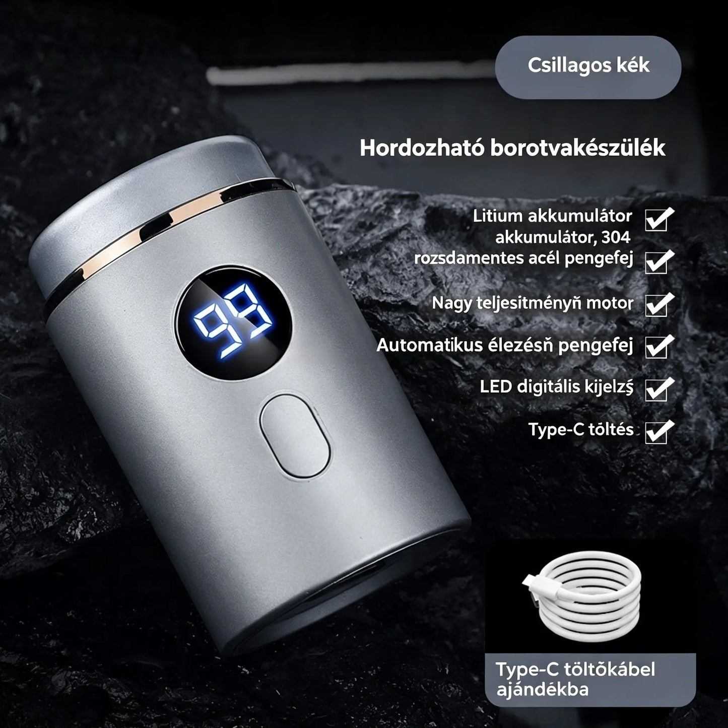 đ„Legnagyobb ajĂĄnlat: 50% KEDVEZMĂNYđ„ErĆteljes mini elektromos borotva fĂ©rfiaknak digitĂĄlis kijelzĆvel