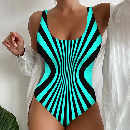 🏖️【Utolsó nap – 50% kedvezmény】🔥【Akciós ár】【S~8XL】Egyedi csíkos egyrészes fürdőruha