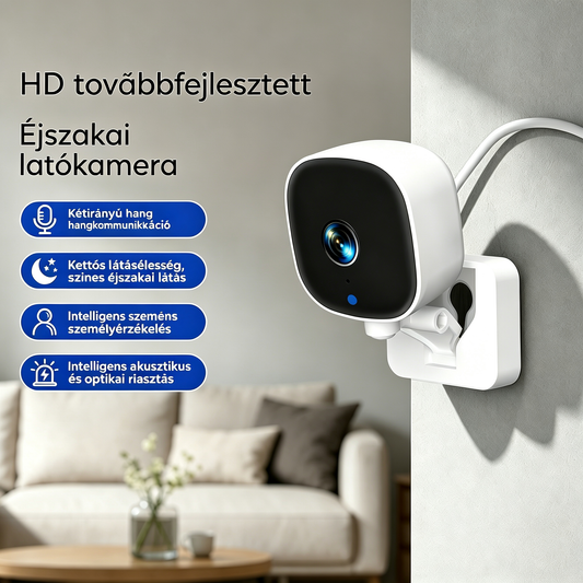 A nagyfelbontású kamerák intelligens otthoni megfigyelőrendszerrel vannak felszerelve, és távoli vezeték nélküli WiFi-n, infravörös éjjellátón, kétirányú kaputelefonon és nagyfelbontású kamerákon keresztül képesek megfigyelni.