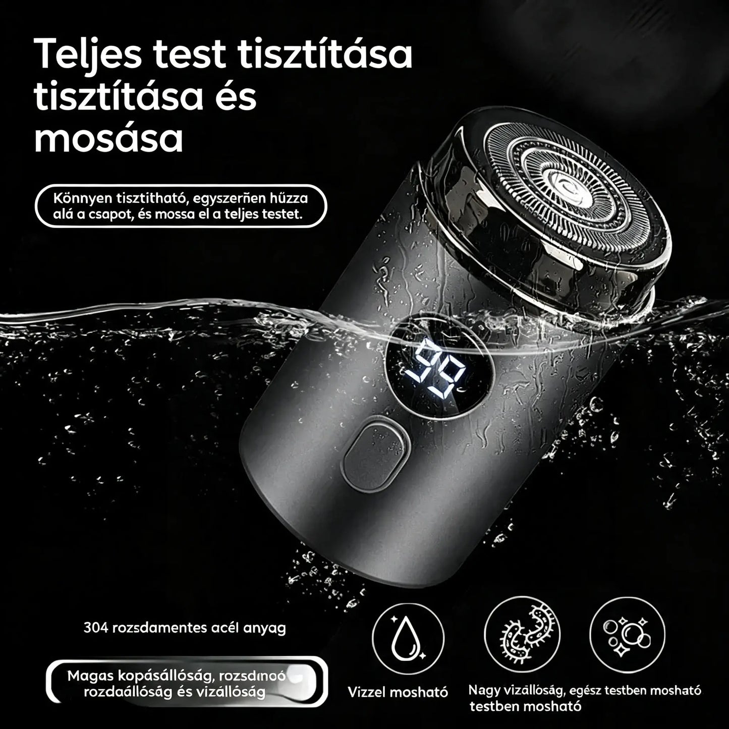 🔥Legnagyobb ajánlat: 50% KEDVEZMÉNY🔥Erőteljes mini elektromos borotva férfiaknak digitális kijelzővel