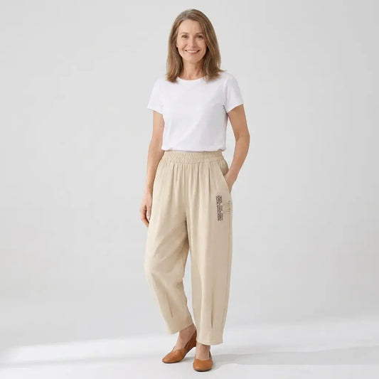 🔥【Korlátozott ideig féláron】【M–4XL】 👖 Könnyű és légáteresztő nyári pamut-lenvászon nadrág - modern, lezser, bokáig érő nadrág