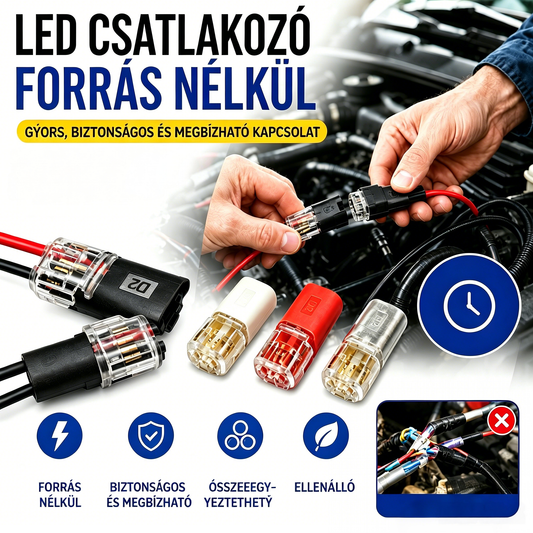 🔥50% off【1000 darab raktáron】⚡️Csupaszodásmentes kábelcsatlakozó reteszelő csattal, biztonsági zárral és csúszásgátló bevonattal