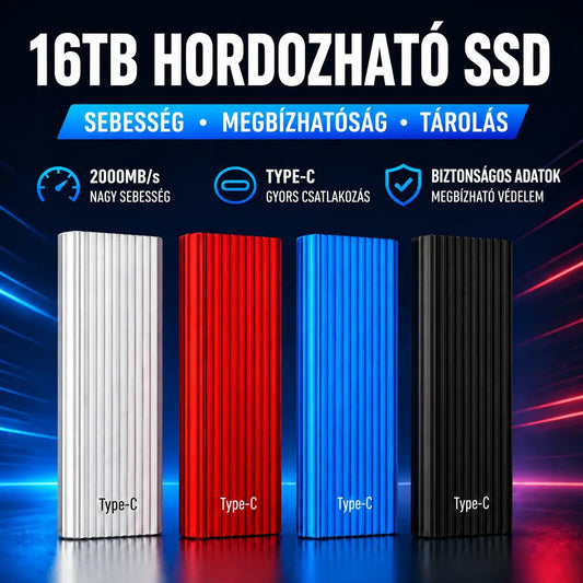 🏆Korlátozott ideig érvényes ajánlat⚡ 🔥16 TB-os nagy kapacitású, hordozható Mini Type-C SSD meghajtó