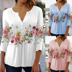 🔥Oferta ograniczona czasowo🔥Moda damska Koszulka z nadrukiem V-neck