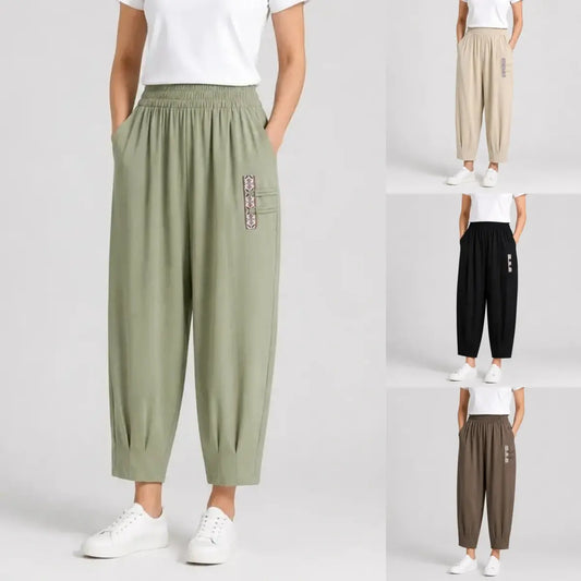 🔥【Korlátozott ideig féláron】【M–4XL】 👖 Könnyű és légáteresztő nyári pamut-lenvászon nadrág - modern, lezser, bokáig érő nadrág