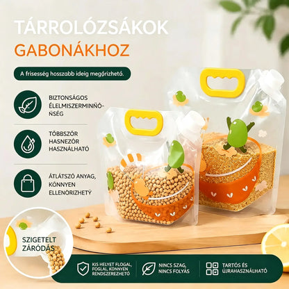 📢📢 50% kedvezmény! 6 darabos szett (tölcsérrel) ⏰ Többcélú élelmiszertárolási zacskók, rovar- és nedvességállóak.
