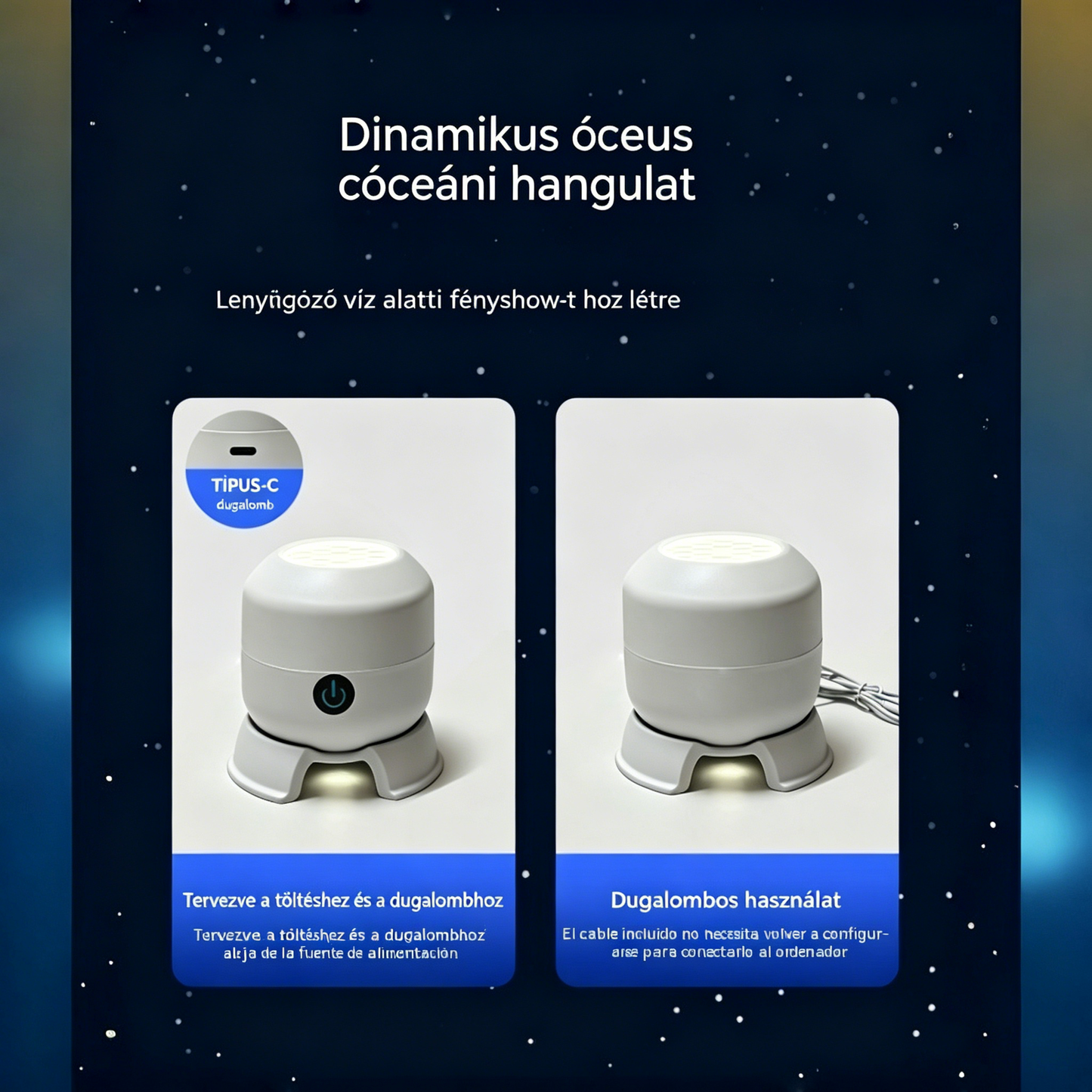 🔥【Korlátozott ideig féláron】💡Dinamikus forgó LED projektor - Magával ragadó hangulatvilágítás