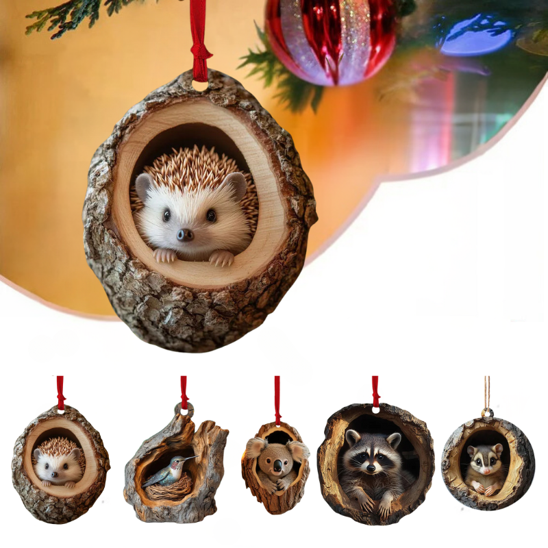 【5/10 darab】🎄Állatos karácsonyfadíszek – kisméretű állatfigurás díszek