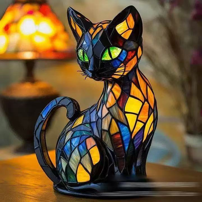 🐱🐶Gyanta díszek, LED éjszakai fény, művészet, állatszobor, kreatív dekoráció irodába, otthonra, USB porttal ellátott kapcsoló