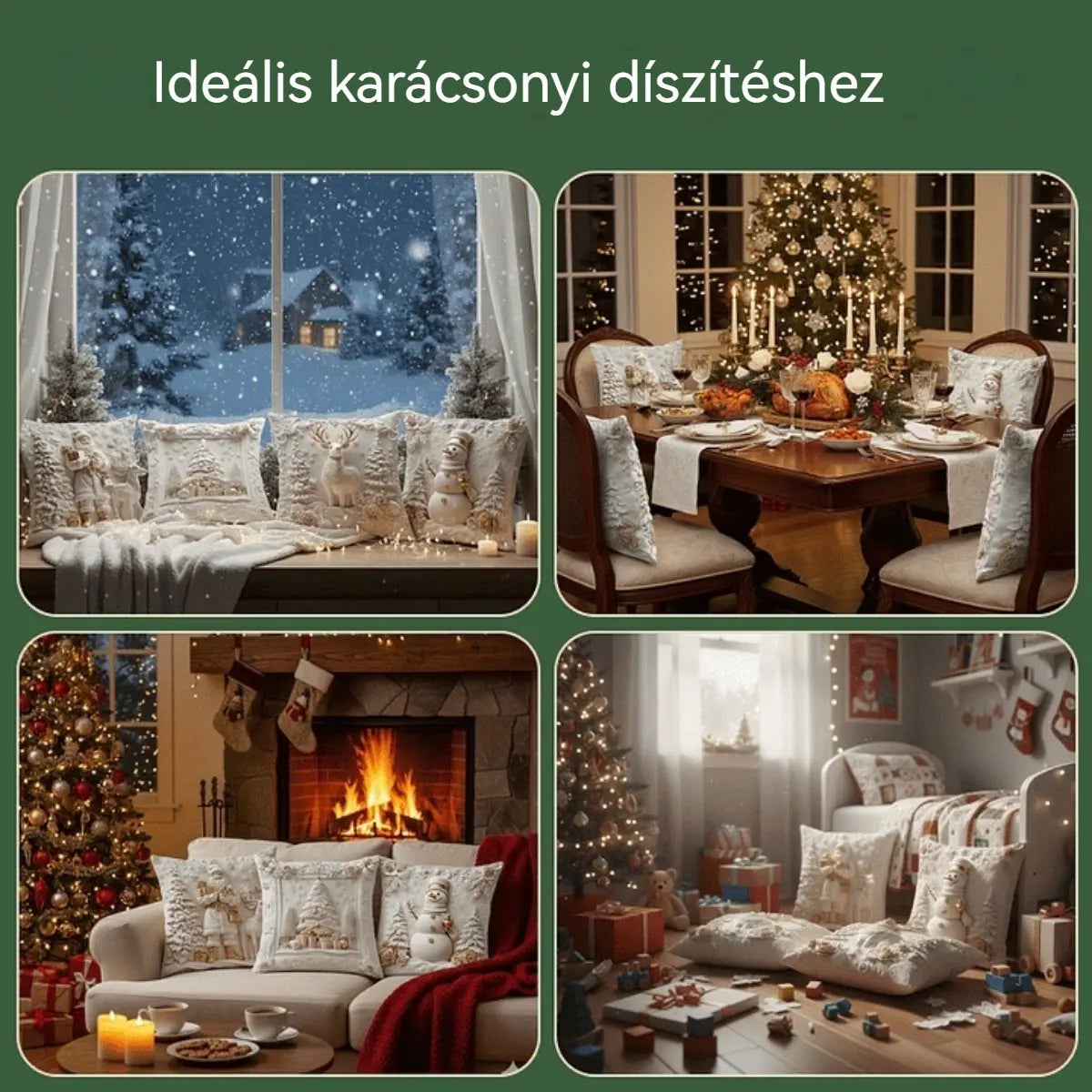 🎅Karácsonyi akció 49% kedvezmény🎄Karácsonyi témájú párnahuzat 【4 darabos szett】