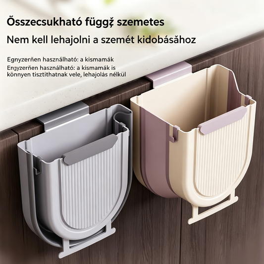 🗑️🚪Összecsukható, függő konyhai szemetes, függő szemetes háztartási szekrényajtókra