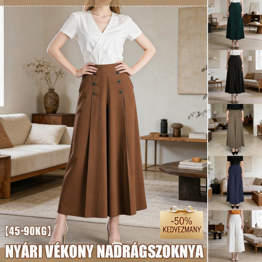🔥 Féláron, korlátozott ideig 💖 [M–5XL] Női magas derekú, bővülő szoknya-nadrág — Nyári stílus