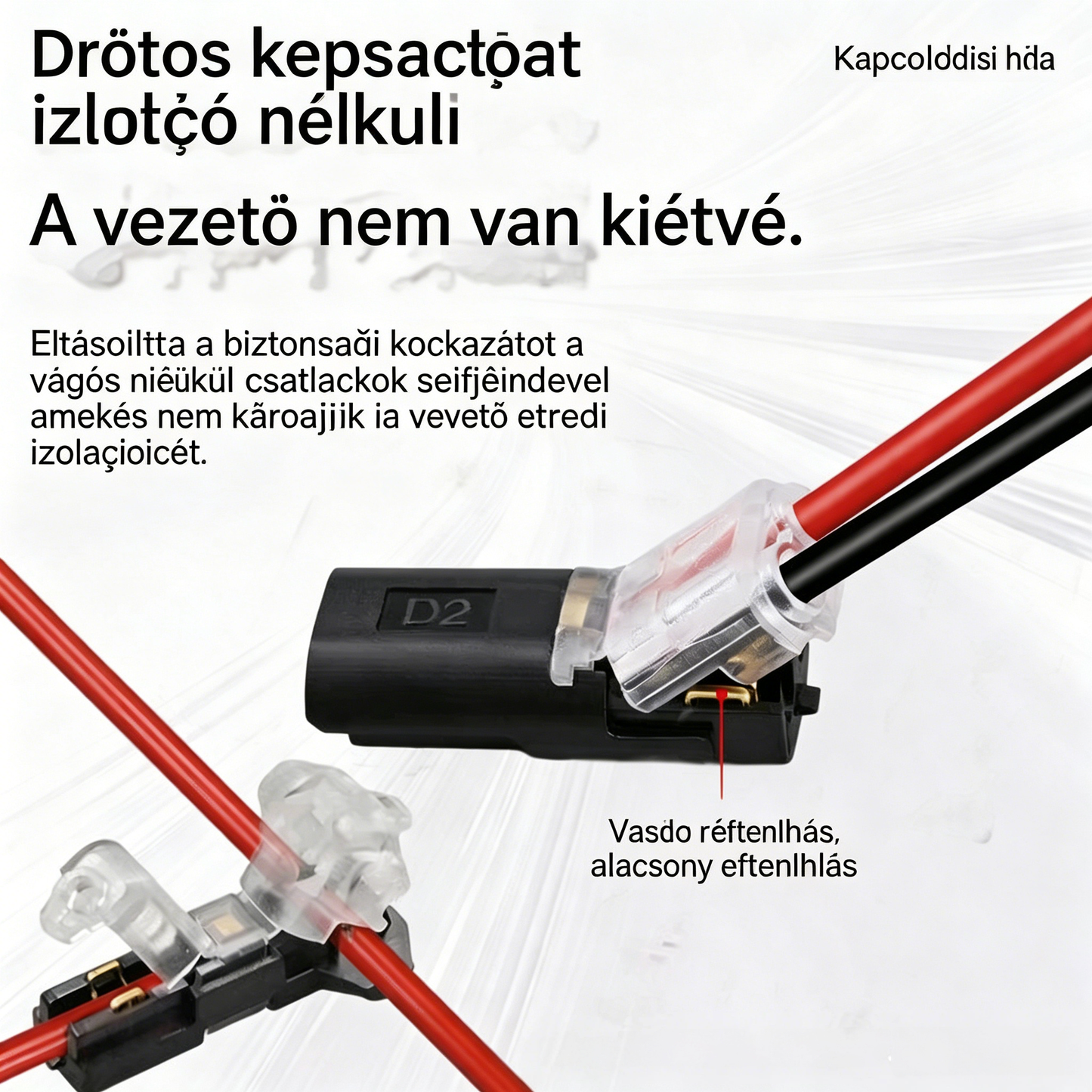 🔥50% off【1000 darab raktáron】⚡️Csupaszodásmentes kábelcsatlakozó reteszelő csattal, biztonsági zárral és csúszásgátló bevonattal