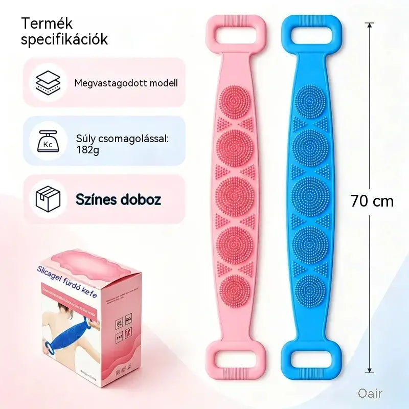 🔥Vásárolj 1-et, kapsz 1-et ingyen 🛁 Kétoldalas szilikon fürdőkesztyű – Extra hosszú testradír a könnyű háttisztításhoz