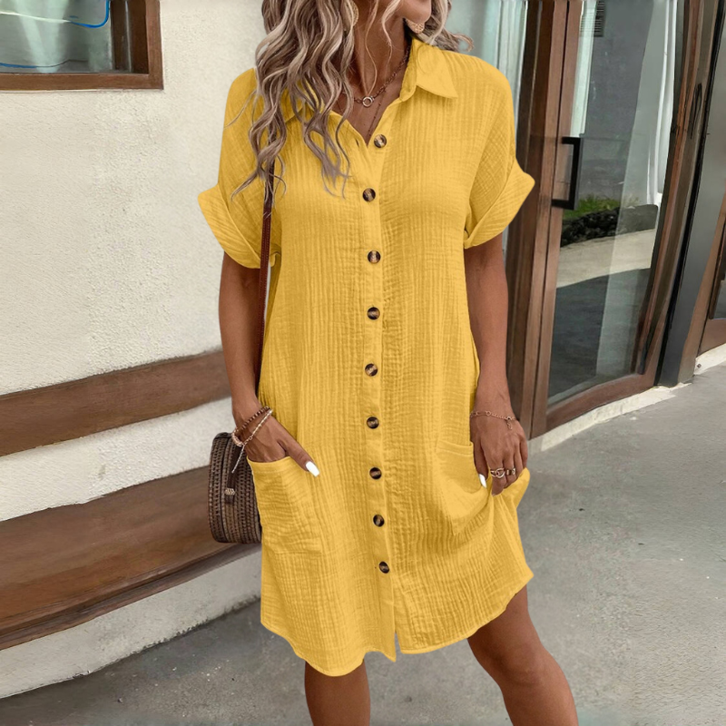 👗【S-2XL】Könnyű nyári ruha egyszerű stílusban - kényelmes, lélegző és előnyösen illeszkedik az alakhoz.