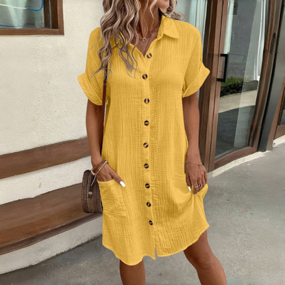 👗【S-2XL】Könnyű nyári ruha egyszerű stílusban - kényelmes, lélegző és előnyösen illeszkedik az alakhoz.