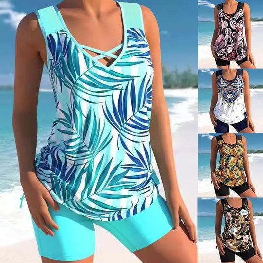 【 S-5XL】🩱Modern etnikai mintás kétrészes fürdőruha🌊