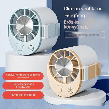 🔥【Vásároljon 1-et, kapjon 1-et ingyen】🌀 Nagy sebességű mini ventilátor, amely derékra rögzíthető.