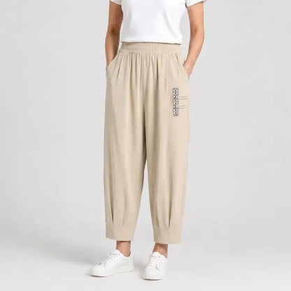 🔥【Korlátozott ideig féláron】【M–4XL】 👖 Könnyű és légáteresztő nyári pamut-lenvászon nadrág - modern, lezser, bokáig érő nadrág