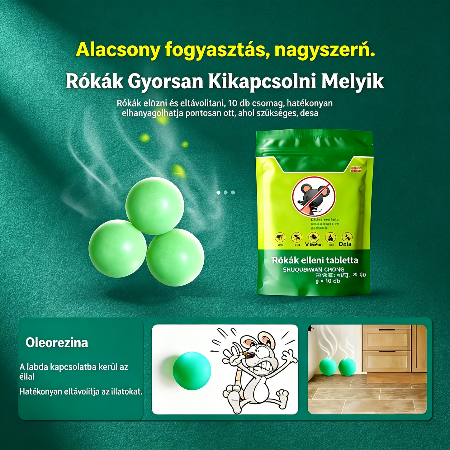 🔥Jégkristályvirág Nagy Hatékonyságú Patkány- és Rovarriasztó Tabletták [5 zacskó (50 kapszula)] 🐭❌Szuper Alacsony Ár - Már csak Három Nap Van Vissza