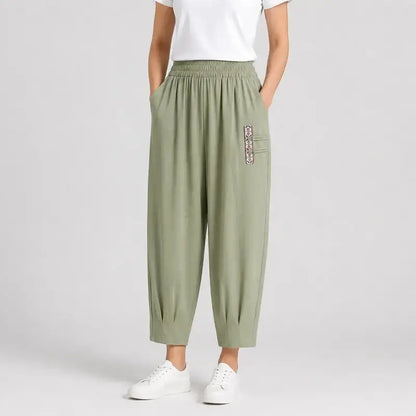 🔥【Korlátozott ideig féláron】【M–4XL】 👖 Könnyű és légáteresztő nyári pamut-lenvászon nadrág - modern, lezser, bokáig érő nadrág