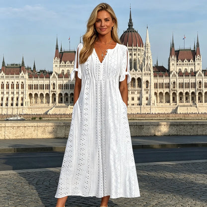 🔥【Időkorlátos akció – féláron!】[S-5XL]👗Egyszerű és gyönyörű egyszínű ruha