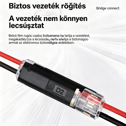 🔥50% off【1000 darab raktáron】⚡️Csupaszodásmentes kábelcsatlakozó reteszelő csattal, biztonsági zárral és csúszásgátló bevonattal