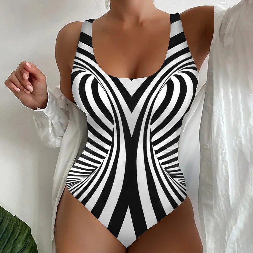 🏖️【Utolsó nap – 50% kedvezmény】🔥【Akciós ár】【S~8XL】Egyedi csíkos egyrészes fürdőruha