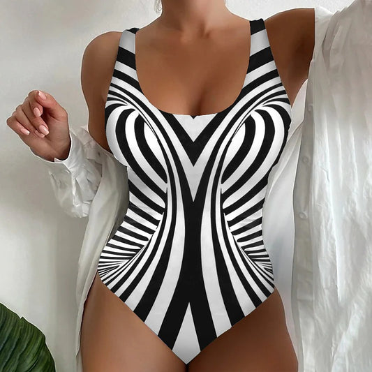🏖️【Utolsó nap – 50% kedvezmény】🔥【Akciós ár】【S~8XL】Egyedi csíkos egyrészes fürdőruha