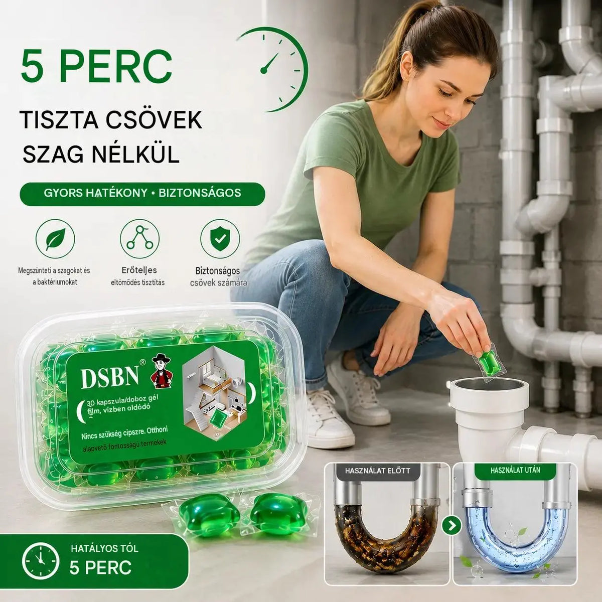 2 doboz (összesen 100 tabletta)🏠💧Drain dezodor kapszulák - a bioenzim összetétel közvetlenül a forrásuknál semlegesíti a szagokat.
