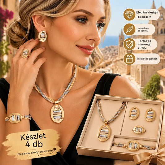 📢📢 50% KEDVEZMÉNY! ⏰ Elegáns 4 darabos strassz ékszerkészlet