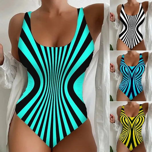 🏖️【Utolsó nap – 50% kedvezmény】🔥【Akciós ár】【S~8XL】Egyedi csíkos egyrészes fürdőruha