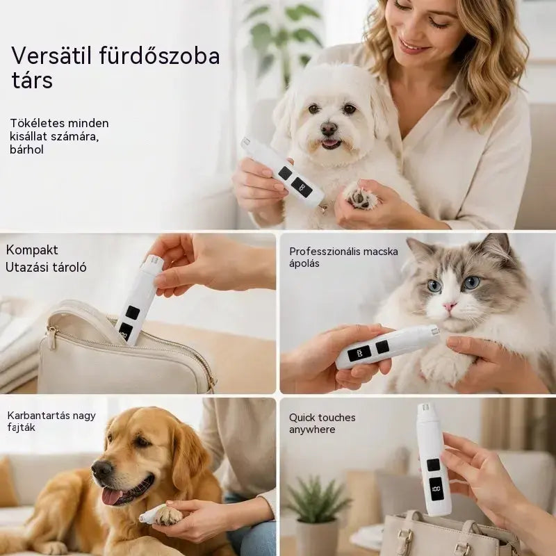🔥【úgy fogy, mint a forró sütemény】🐱🐶 Elektromos kisállat körömreszelő LED tápellátásjelzővel