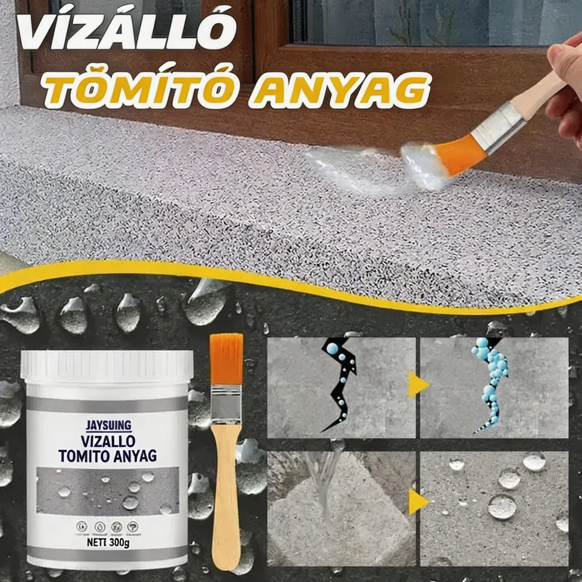 🔥【2 vödör (100g*2=200g) + ecset】8700 Ft】Szuper láthatatlan és szivárgásmentes tömítőanyag (ecsettel)