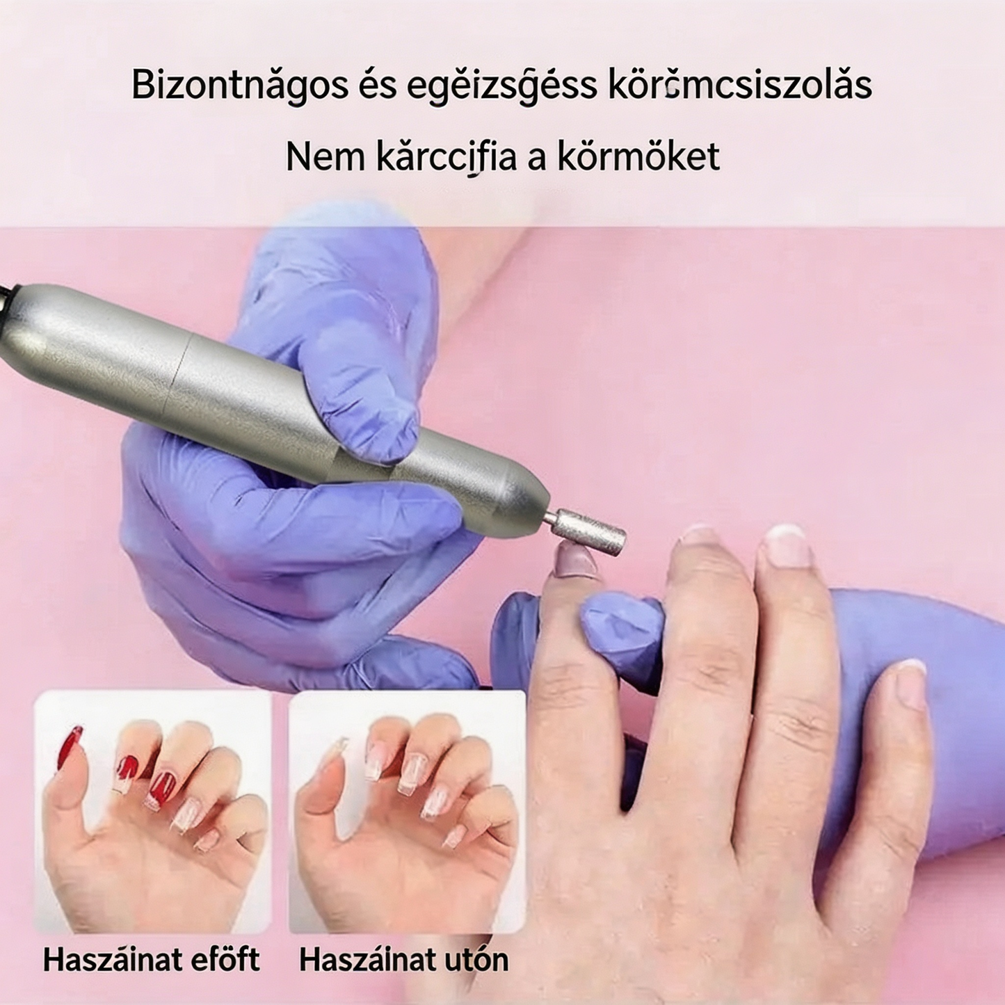 💅👍 Multifunkcionális elektromos körömcsiszoló körömgomba kezelésére – manikűrhöz és körömlakklemosáshoz is tökéletes.