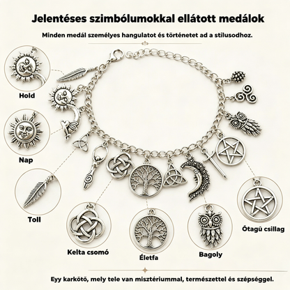 Női vintage charmos karkötő misztikus hangulattal – Mennyei, gótikus és bohém ékszerek 🔮✨