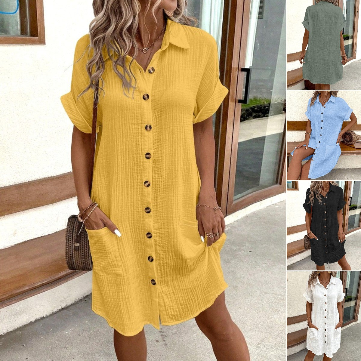 👗【S-2XL】Könnyű nyári ruha egyszerű stílusban - kényelmes, lélegző és előnyösen illeszkedik az alakhoz.