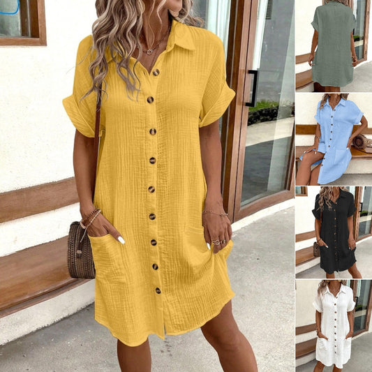 👗【S-2XL】Könnyű nyári ruha egyszerű stílusban - kényelmes, lélegző és előnyösen illeszkedik az alakhoz.
