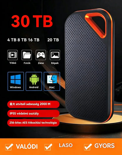 【Utolsó nap 🔥50% kedvezmény】💥【32 TB】 Nagy sebességű, nagy kapacitású mobil merevlemez