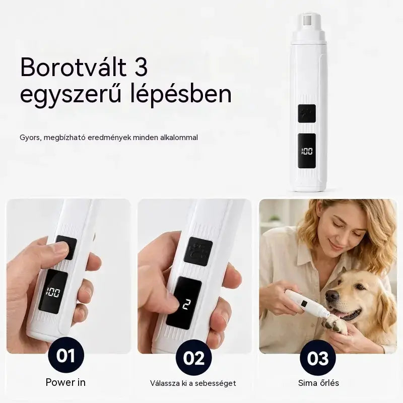 🔥【úgy fogy, mint a forró sütemény】🐱🐶 Elektromos kisállat körömreszelő LED tápellátásjelzővel