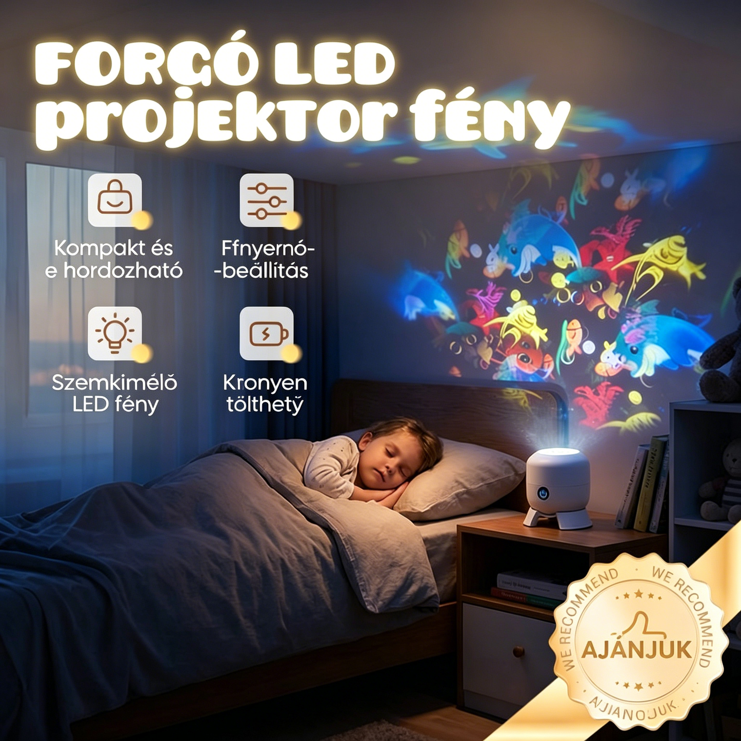 🔥【Korlátozott ideig féláron】💡Dinamikus forgó LED projektor - Magával ragadó hangulatvilágítás