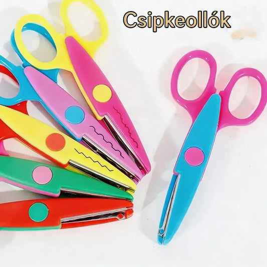 🥰 [6 darabos készlet] Csak 8600 Forint ✂️🌈 Gyerekbiztos olló (Ideális barkácsoláshoz)