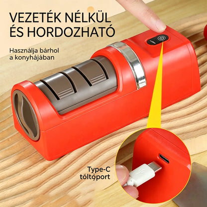 ⏳ 50% kedvezmény! 🔪 Multifunkcionális, akkus elektromos késélező, újratölthető ✨