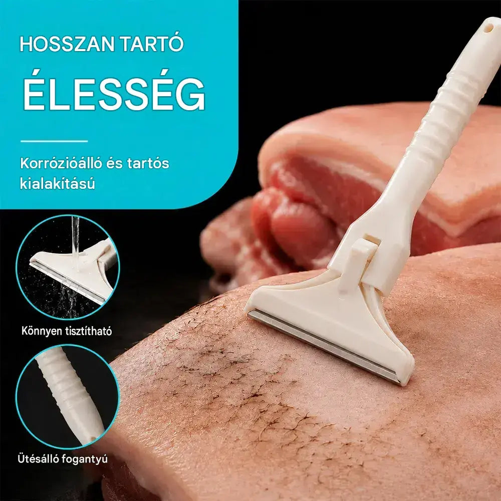 Professzionális sertésszőr-, pata- és bőrtisztító - Ultraéles rozsdamentes acél kés, csíptetős kialakítás és gyors pengecsere (2 nyél + 20 penge) 🔪🐖✨