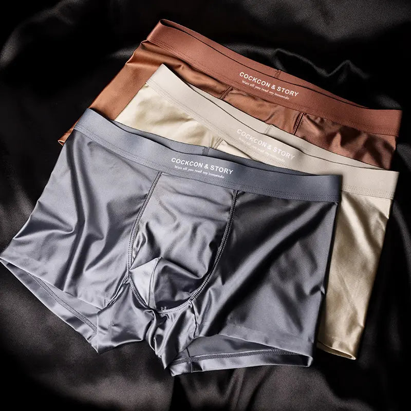 🔥😎 -50% Most! 10A antibakteriális férfi boxer – jégselyem, varrás nélküli, luxus szatén, kényelem egész nap